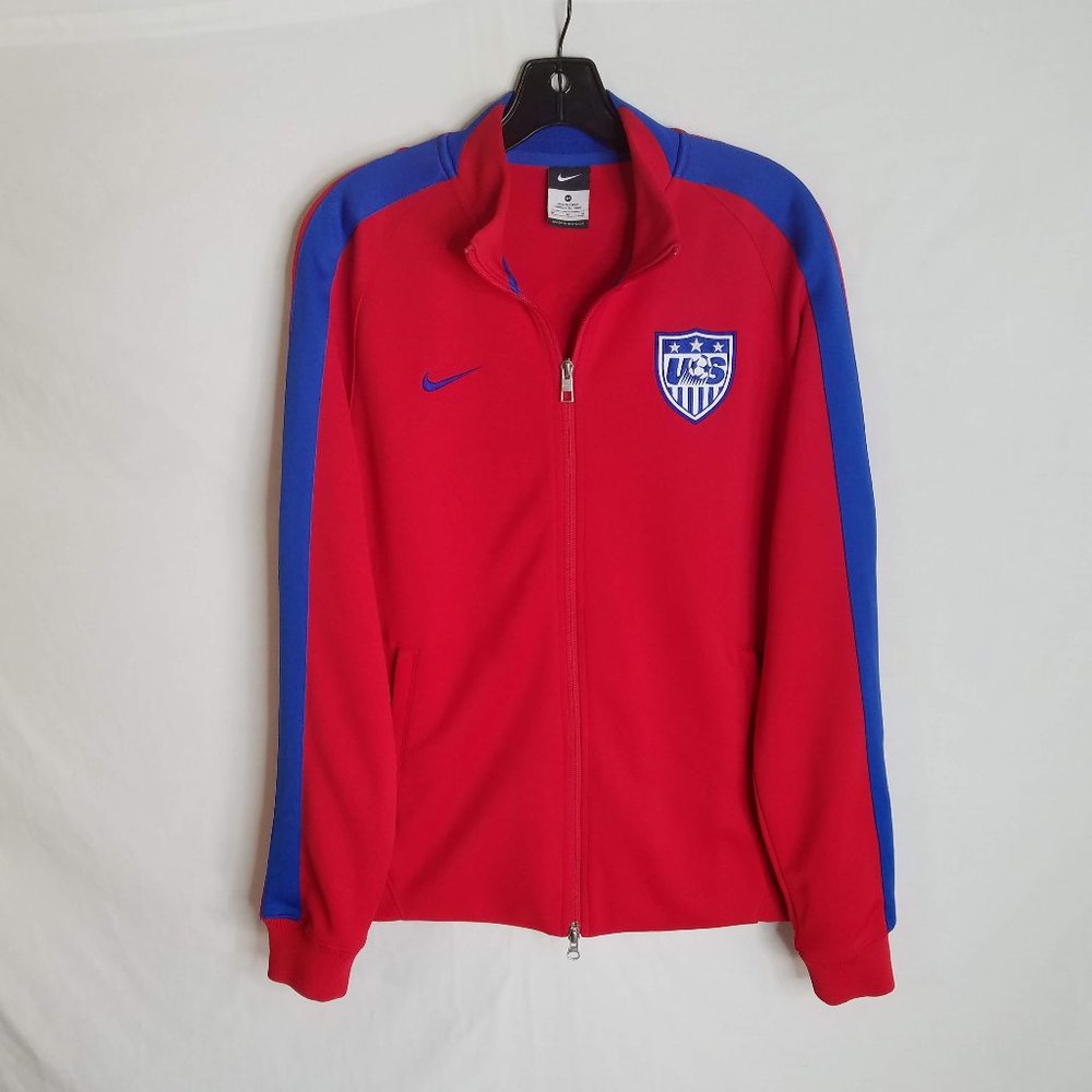 Nike‎ Team USA Soccer Red Full Zip Track Jacket Men's Size Medium EUC
